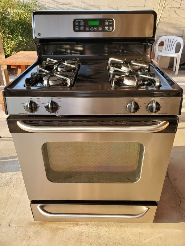 GENERAL ELECTRIC Gas stove top range bottom oven Stainless Steel
