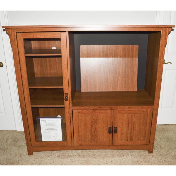 Available Bush Furniture Mission Style Entertainment Center Comes