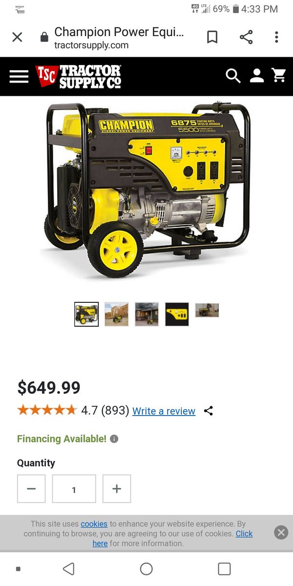 champion 6875 generator price