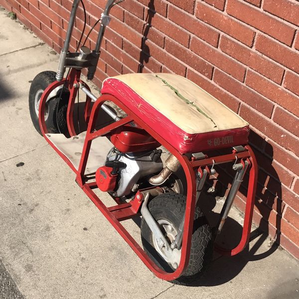 1960's Go Devil folding mini bike very rare made fit into cargo of ...