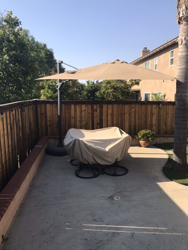 Costco Patio Sunbrella fabric Proshade 11 ft cantilever umbrella. Like