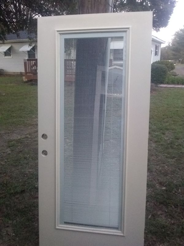 36" fiberglass exterior door w/ adjustable blinds between glass pains