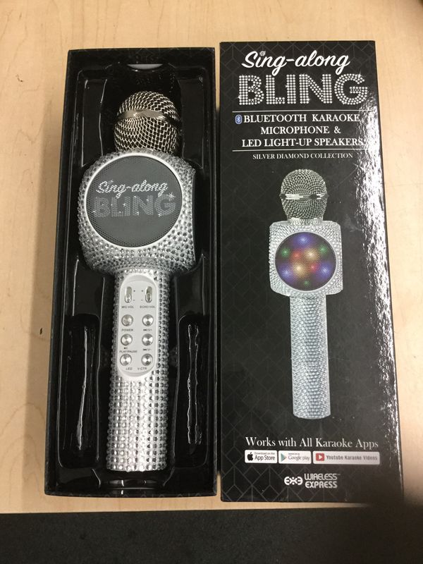 SING ALONG BLING BLUETOOTH LED LIGHT UP SPEAKERS MIC MICROPHONE for ...