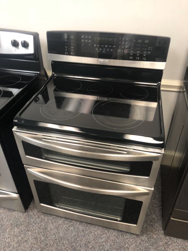 KENMORE ELITE STAINLESS GLASS TOP STOVE WITH CONVECTION DOUBLE OVEN 4 ...