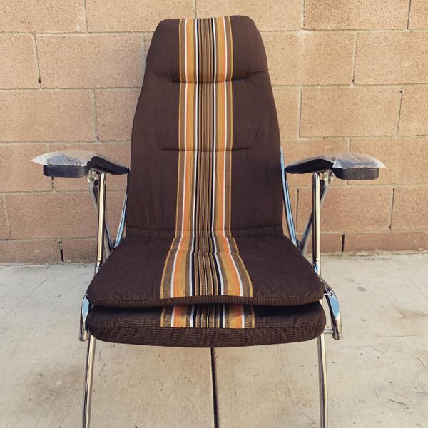 Mid Century Maule Marga Reclining folding Airstream Camper Chair & Foot