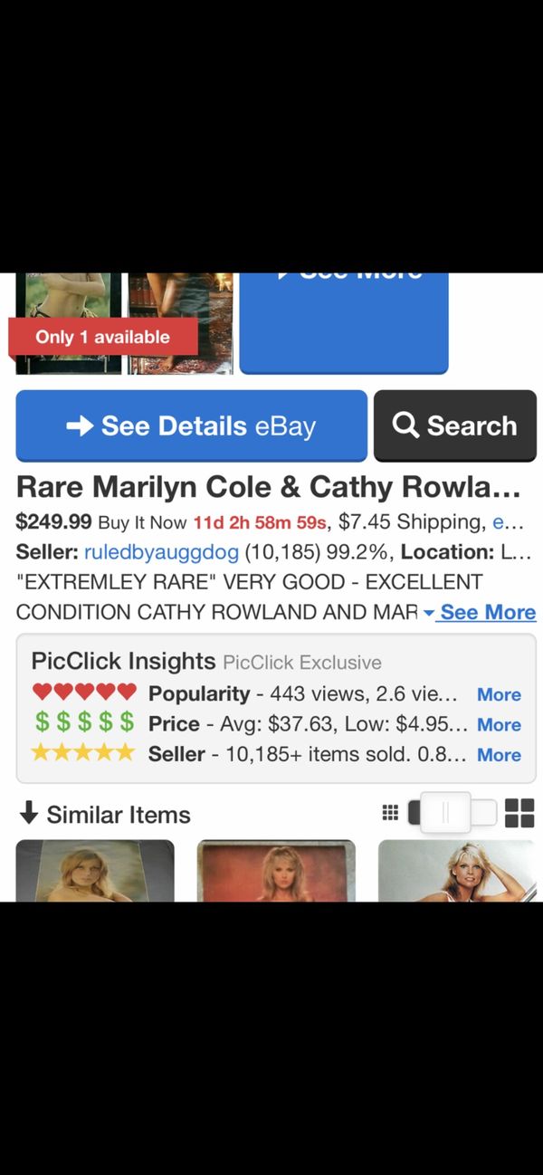 Marilyn Cole Poster on board (screen shot edited to cover sensitive