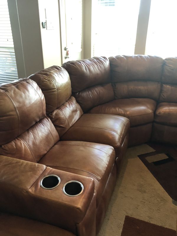 Bassett John Elway Collection Leather Full Edition Sectional Recliner