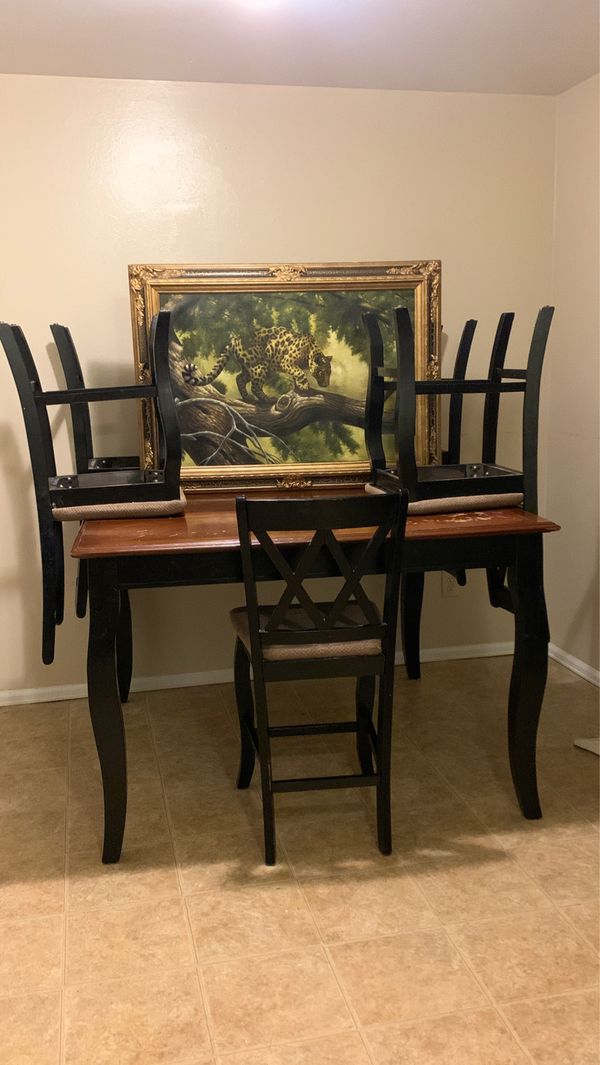 3 ft tall kitchen table + 5 chairs and Picture $100 obo ...