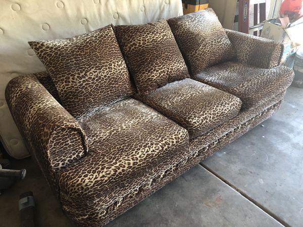 cheetah print leather sofa