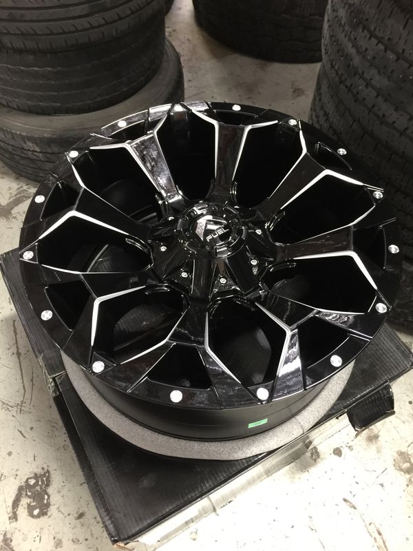 Brand New 20" Inch Fuel Assault Gloss Black Milled 20X9 Wheels Rims