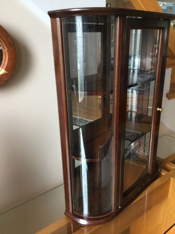 Table Top BOMBAY Glass Wood Display Cabinet Curio for Sale in ...