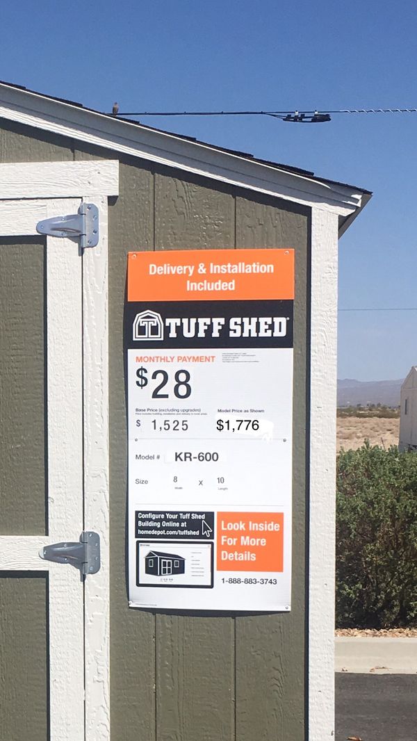 8x10 kr-600 tuff shed home depot located in pahrump for