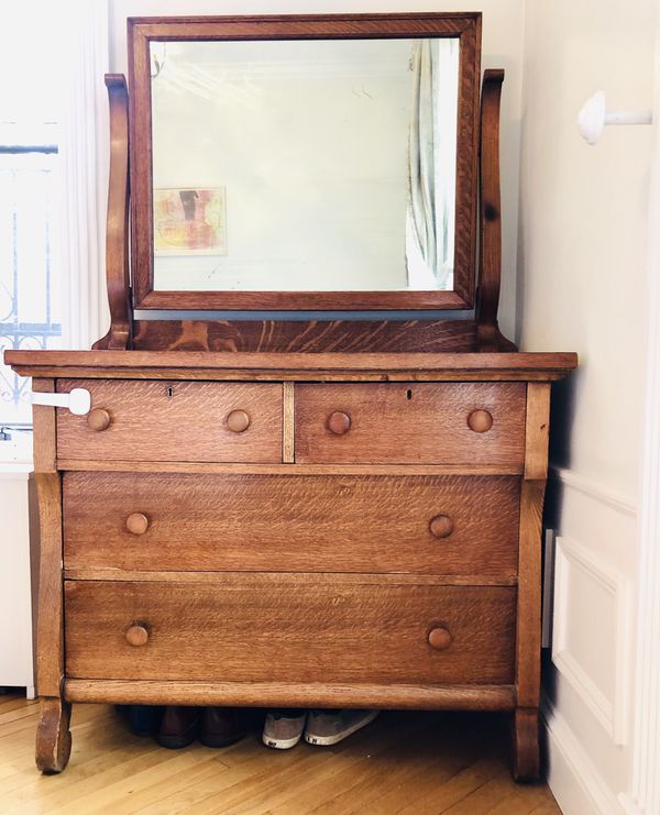 Antique Oak Dresser With Mirror For Sale In Brooklyn Ny Offerup
