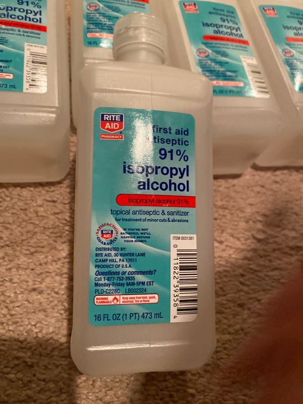 Rite Aid Isopropyl Rubbing Alcohol 91 16oz for Sale in Bothell, WA