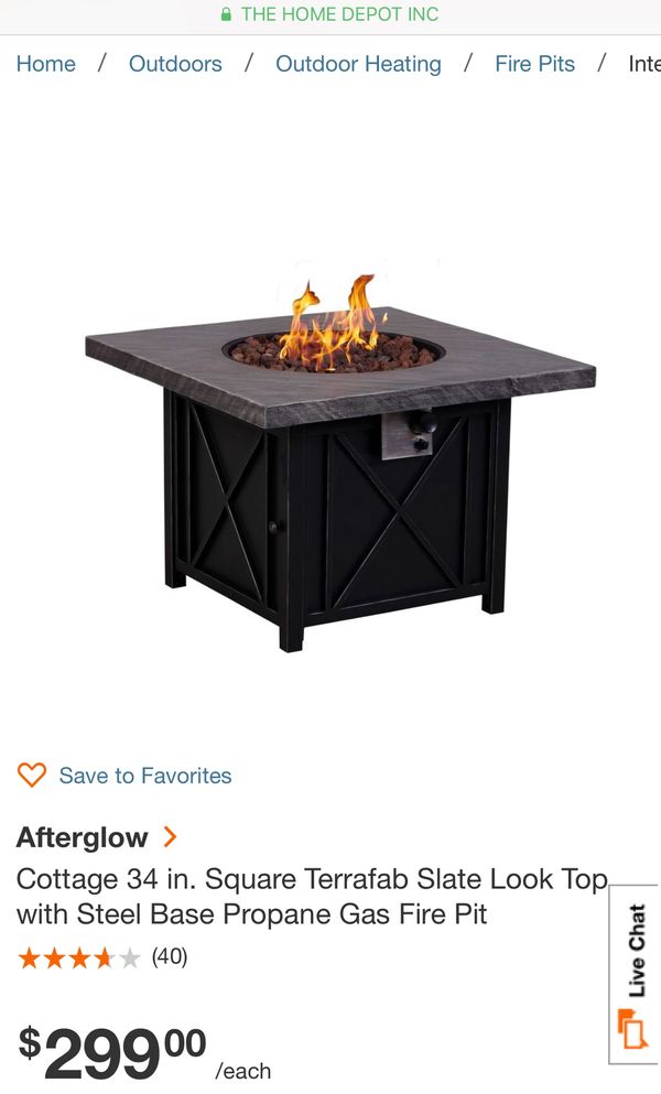 Cottage 34 In Square Terrafab Slate Look Top With Steel Base Propane Gas Fire Pit For Sale In Romoland Ca Offerup