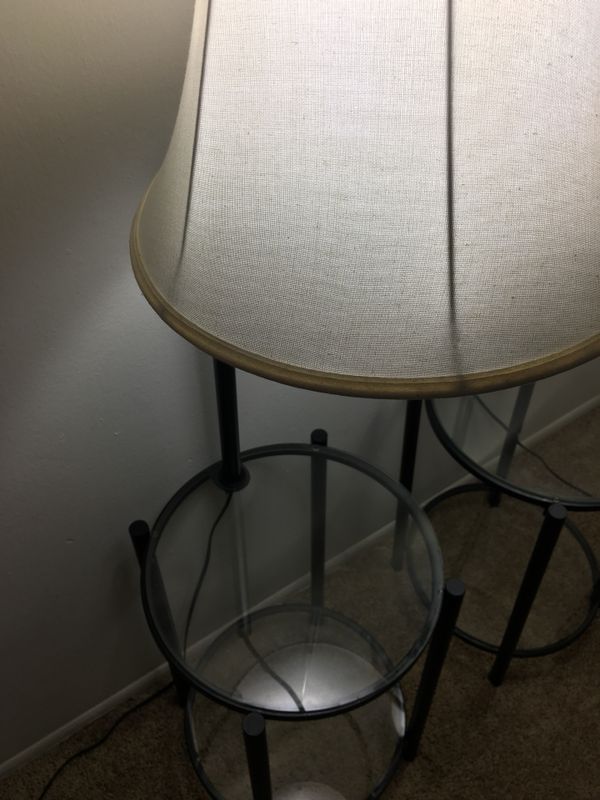 Two Mainstays Transitional Glass End Table Lamp Matte Black