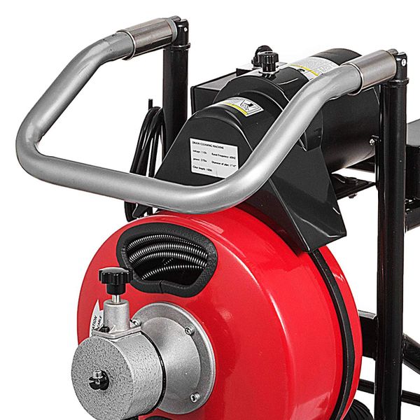 100 Ft x 3/8 Inch Electric Drain Auger Best fit 1”(25mm) to 4”(100mm