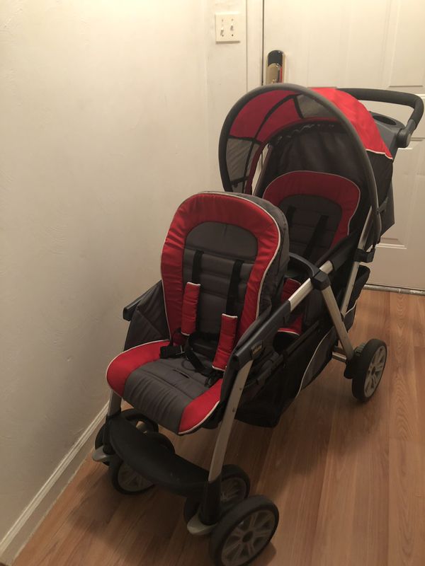 chicco double stroller with car seat