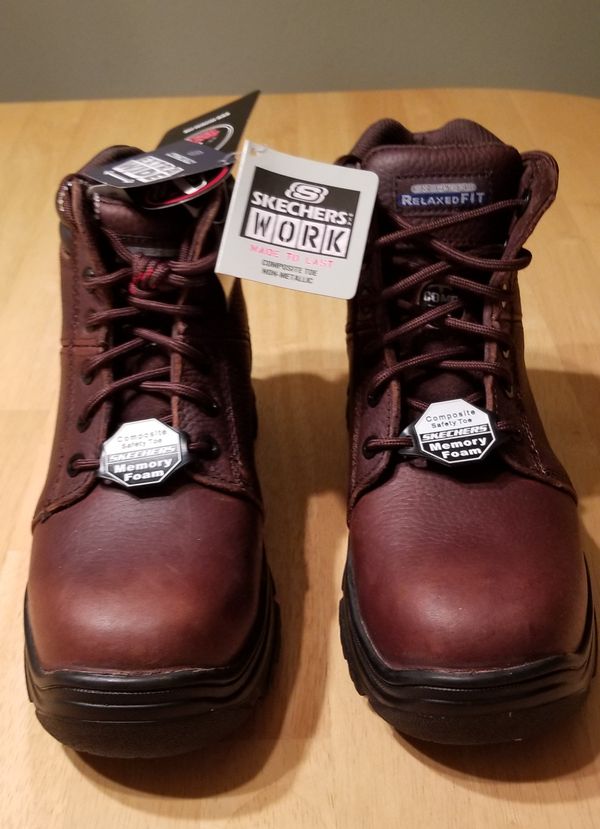 Pending<em>NWT</em> Steel Toe Skecher boots, leather, E/H rated
