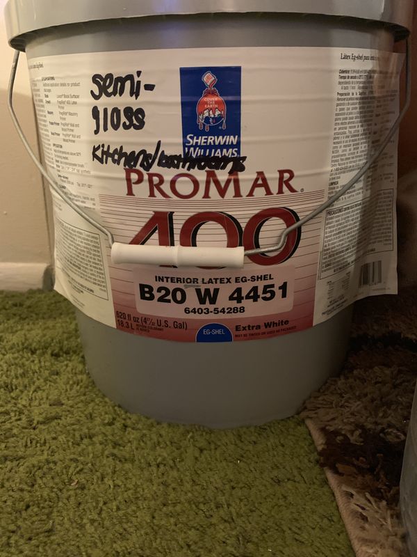 Interior paint Sherwin Williams Pro Mar 400 5 gallons 3 full and 2 half ...