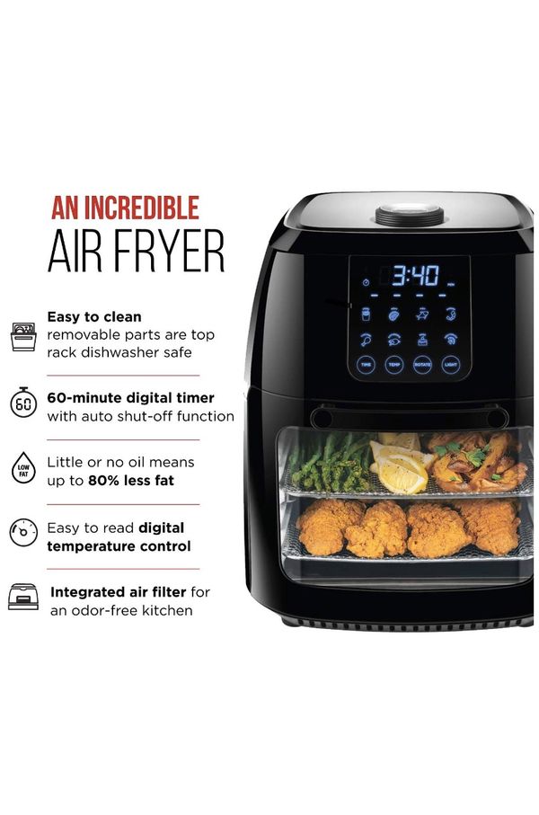 Chefman 6.3 Quart Digital Air Fryer+ Rotisserie, Dehydrator, Convection