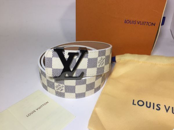 Louis Vuitton Initiales Damier Azur White Silver Buckle Leather Belt for Sale in Queens, NY ...