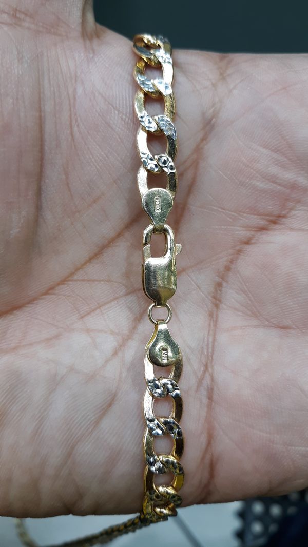 14k Italian gold diamond cut cuban link chain 26 inch long 8mm 28.1