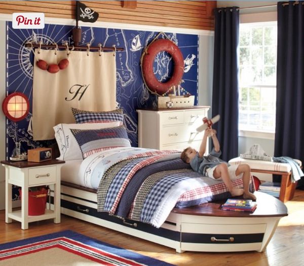 Pottery Barn Kids Speedboat Trundle Bed Full Size For Sale In