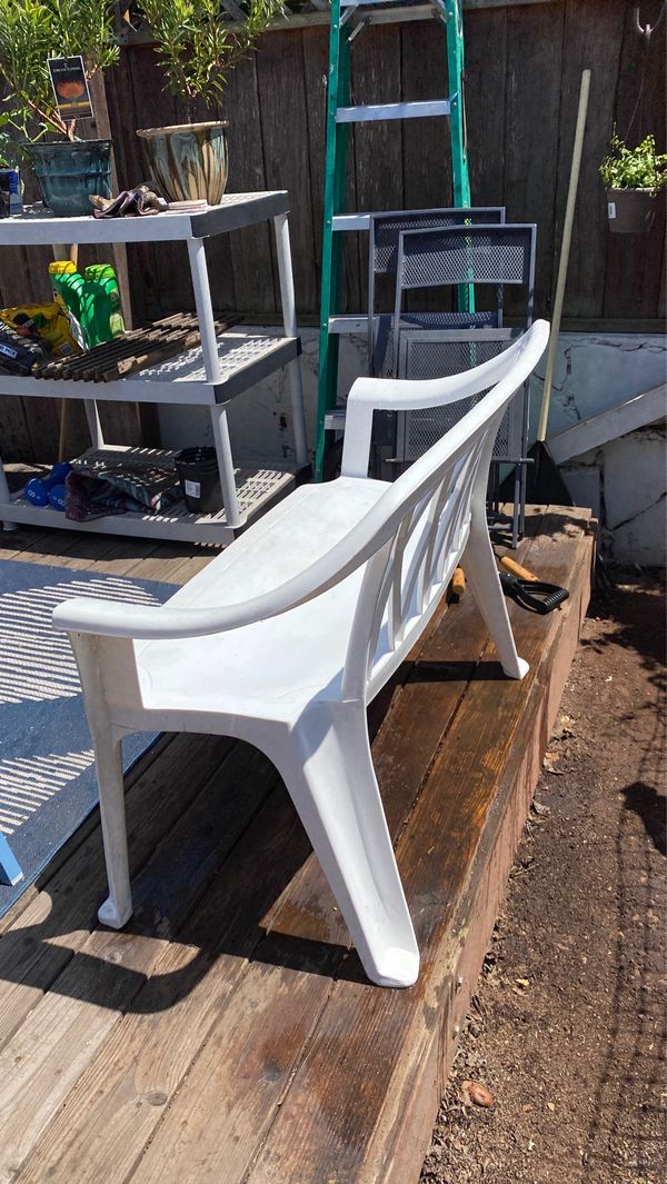 Plastic Patio Bench for Sale in San Diego, CA - OfferUp