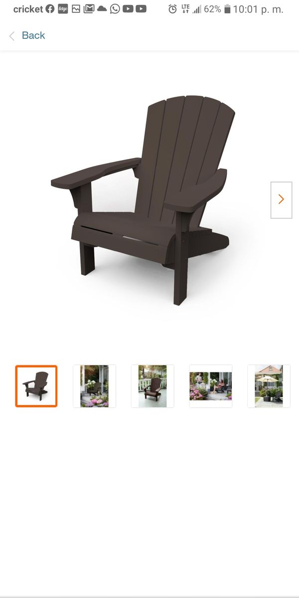 Keter Adirondack Chair Dark Gray New in the Box for Sale in Las Vegas