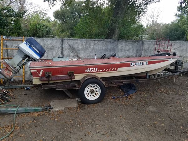 1979 Terry 460CM fiberglass bass boat, evinrude 70 motor needs new ...