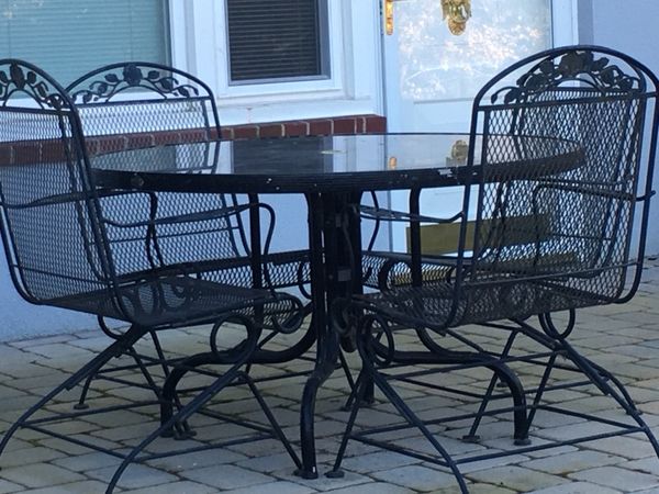 Vintage Sunbeam Wrought Iron Rocker Metal Chairs And Patio Table Set For In Montgomery Nj Offerup Vintage Sunbeam Wrought Iron Rocker, Sunbeam Patio Furniture