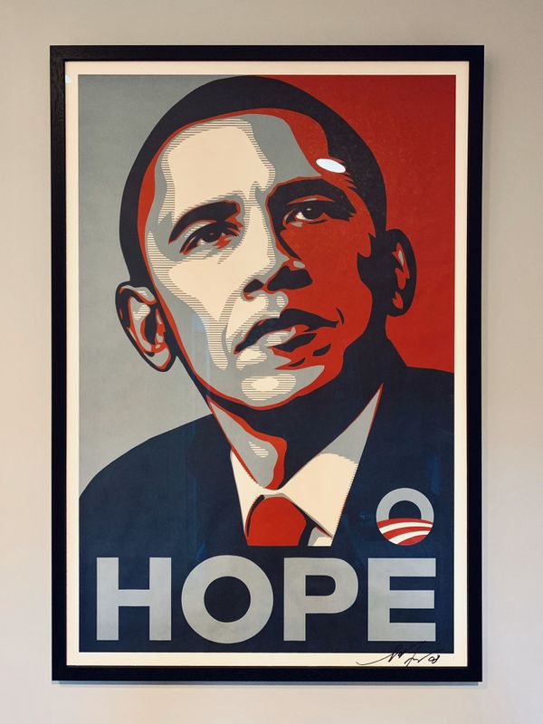 Shepard Fairey Barack Obama Hope Poster Autographed for Sale in Costa ...