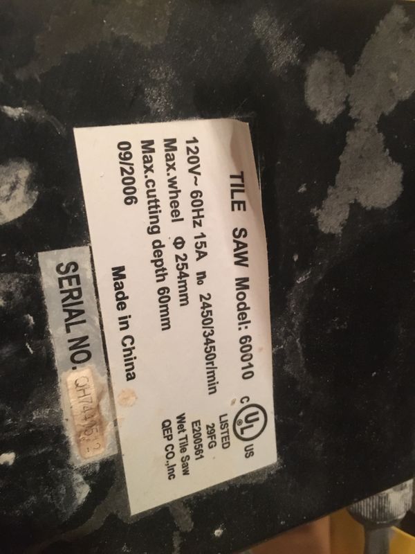 Brutus 18” Wet Tile Saw, EUC for Sale in South Brunswick Township, NJ