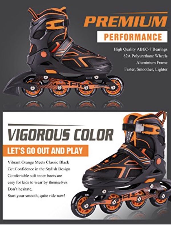 ZPM SPORTS Torinx Adjustable InLine Skates, Great Roller Blades for