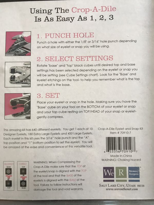 We R Memory Keepers Crop A Dile 643pc Hole Punch Eyelet Snap 50