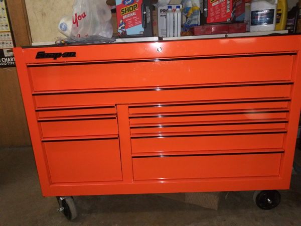 SNAP ON ORANGE BLACKOUT 55 IN ROLLING TOOL BOX for Sale in Mesquite, TX ...