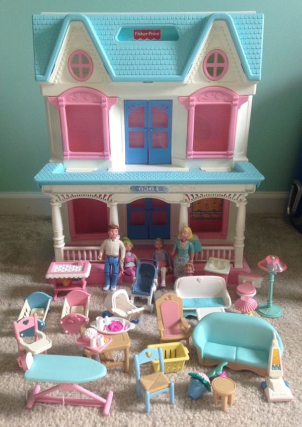 Vintage Fisher Price Loving Family Doll House 6364 Foldable w