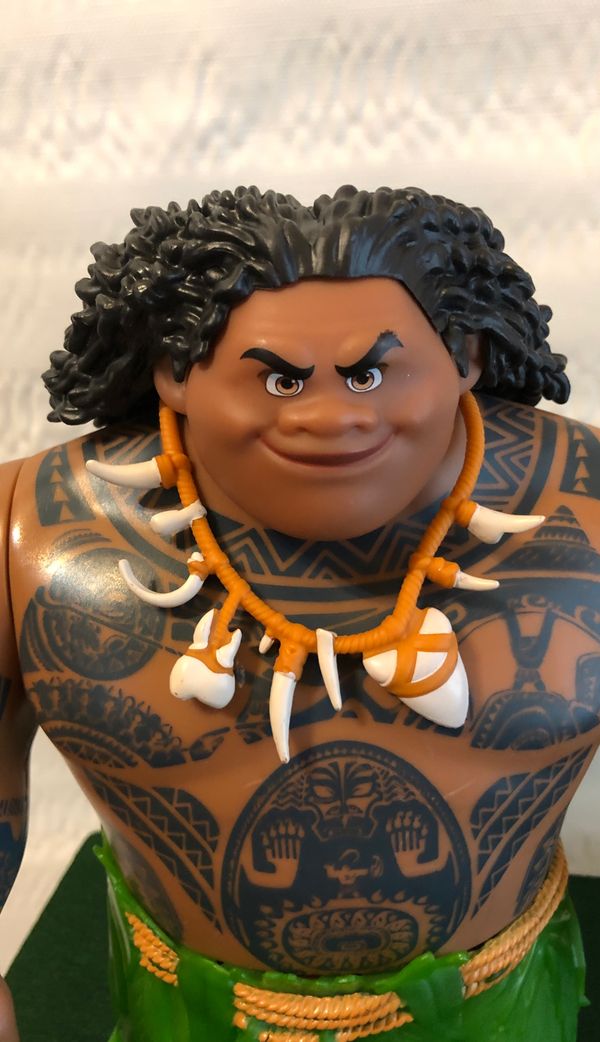 DISNEY MOANA MAUI Doll Figure 2015 Hasbro Plastic 11in Movie Character ...