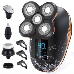 5 in 1 Electric Razor Cordless Waterproof Wet Dry Rotary Bald Head Shaver Nose Trimmer Facial Cleansing Brush, USB Rechargeable with LED Display for Sale in Grand Prairie, TX