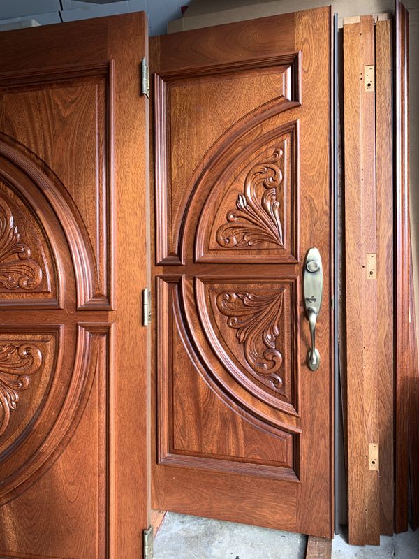 Solid Double Door 32x80 each Carved Panels for Sale in Solid Double Door 32x80 each Carved Panels for Sale in