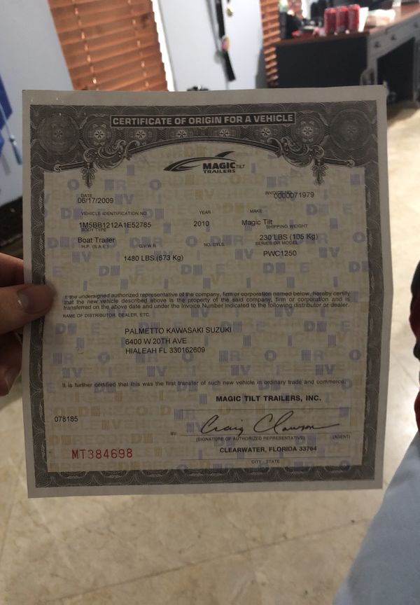 Jet ski boat trailer title for Sale in Hialeah, FL OfferUp