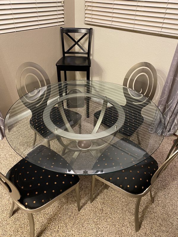 Ethan Allen Vintage Round Glass Table & Chairs for Sale in ...