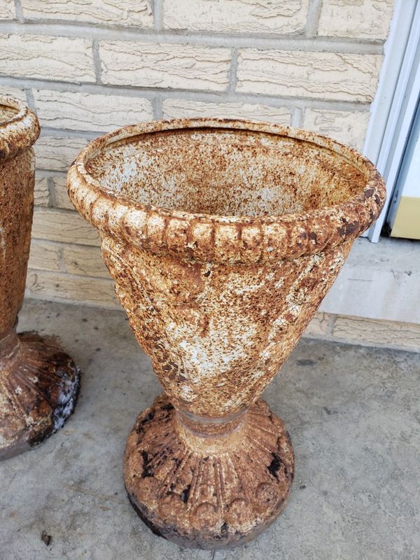 Old Cast Iron Flower Pots SET PAIR for Sale in West Chicago, IL OfferUp