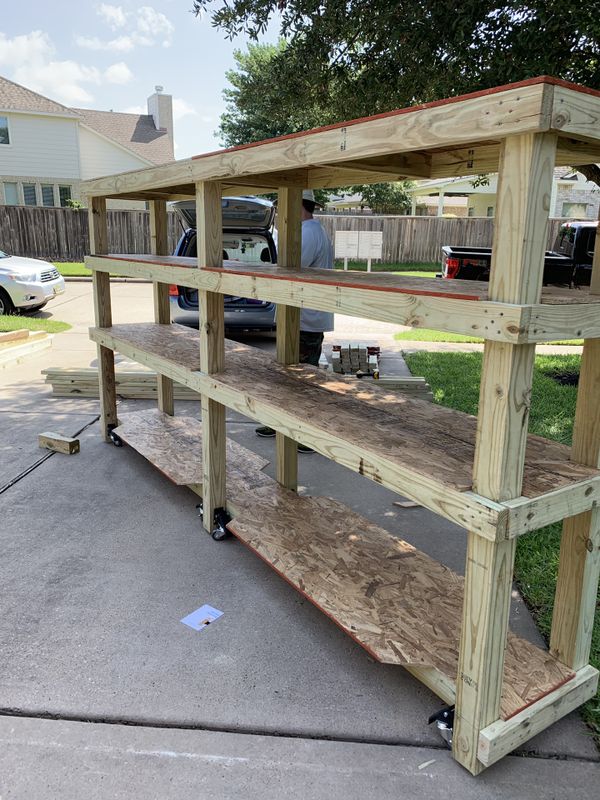 Custom Garage mobile shelves $150 plus materials for Sale 