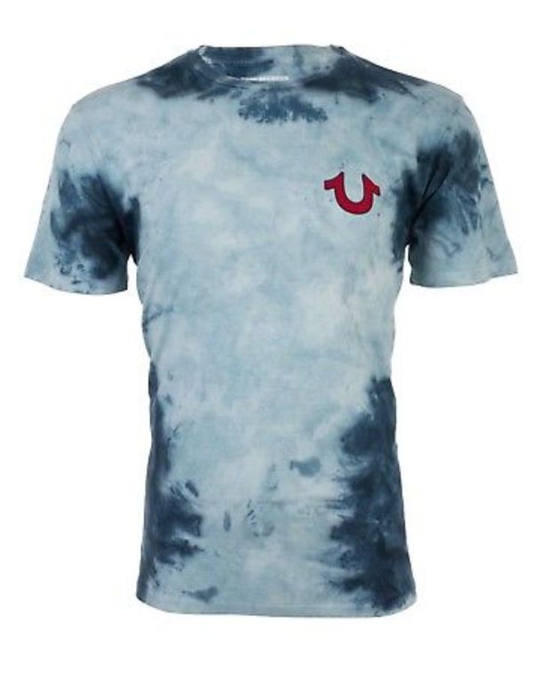 blue tie dye true religion shirt