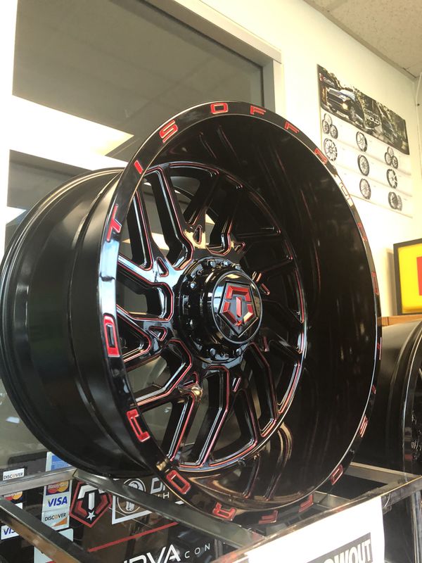 Brand new set of 22x12 black and red milled TIS 544 wheel for Sale in ...