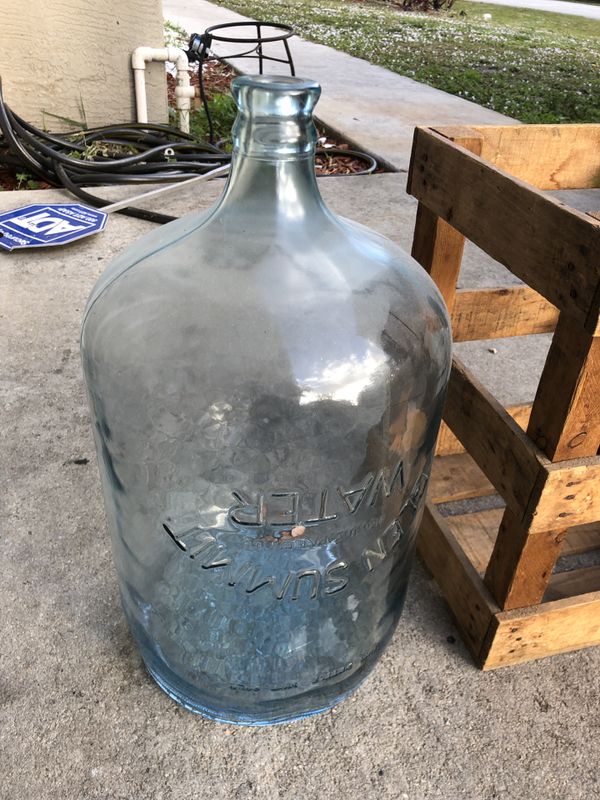 Glass Vintage 5 Gallon Water Jug Savings Bank Large Wine making Jug 18.9 liters Crisa Jug Jar