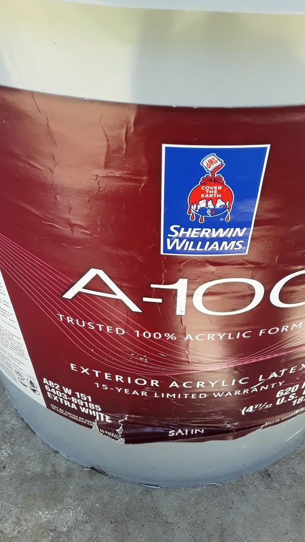 5 gallons A100 exterior latex paint satin color is