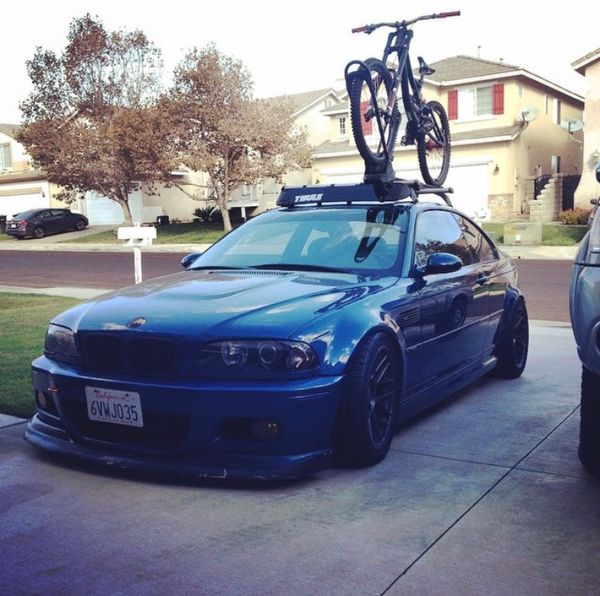 Bmw rack for e46 and e39 with thule fairing and yakima bike carrier for ...